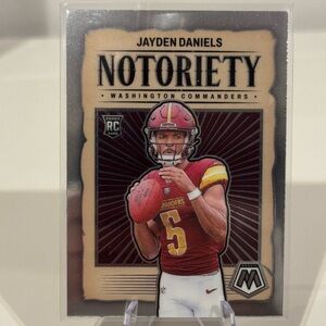🔥 2024 Jayden Daniels Rookie Panini Mosaic Notoriety Card. Mint condition
